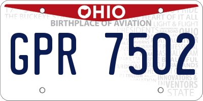 OH license plate GPR7502