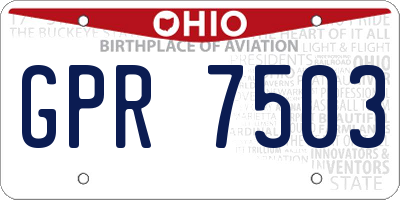 OH license plate GPR7503
