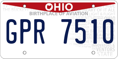 OH license plate GPR7510