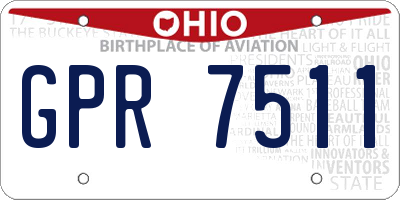 OH license plate GPR7511