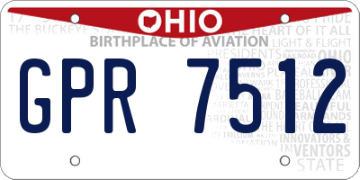 OH license plate GPR7512