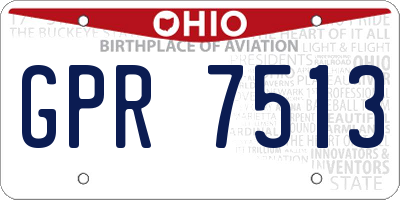 OH license plate GPR7513