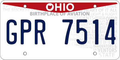 OH license plate GPR7514