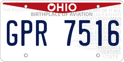OH license plate GPR7516