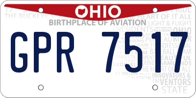 OH license plate GPR7517
