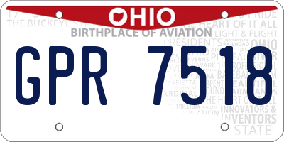 OH license plate GPR7518
