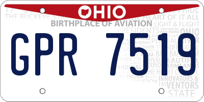 OH license plate GPR7519