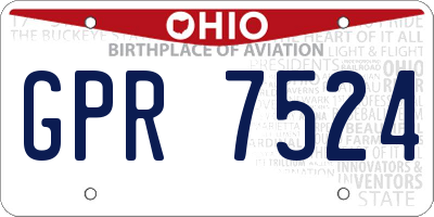 OH license plate GPR7524