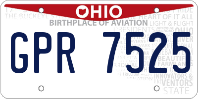 OH license plate GPR7525