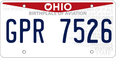 OH license plate GPR7526