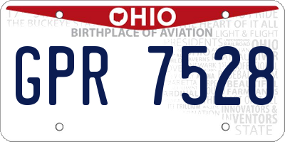 OH license plate GPR7528