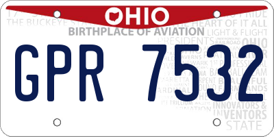 OH license plate GPR7532