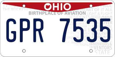 OH license plate GPR7535