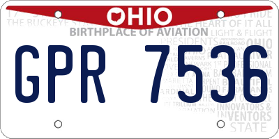 OH license plate GPR7536