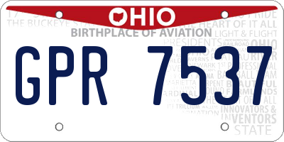 OH license plate GPR7537