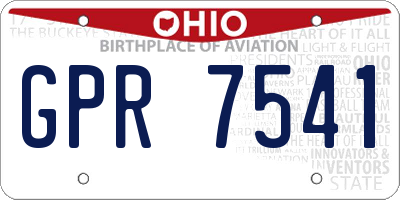 OH license plate GPR7541