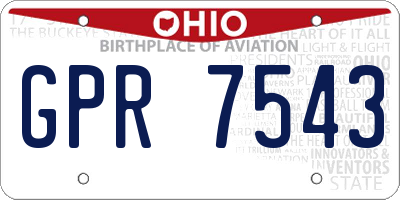 OH license plate GPR7543