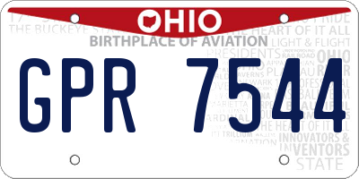 OH license plate GPR7544