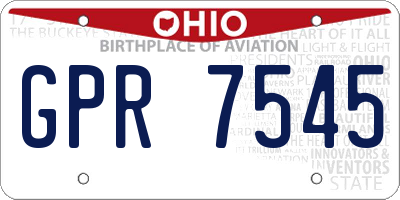 OH license plate GPR7545