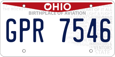 OH license plate GPR7546