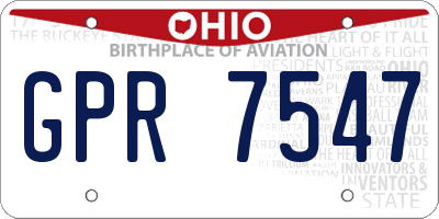 OH license plate GPR7547