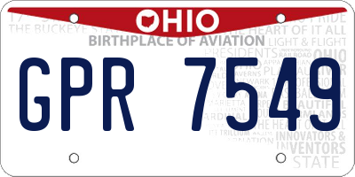 OH license plate GPR7549