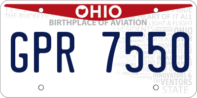 OH license plate GPR7550