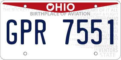 OH license plate GPR7551