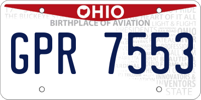 OH license plate GPR7553