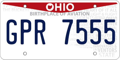 OH license plate GPR7555