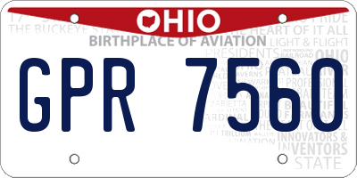 OH license plate GPR7560