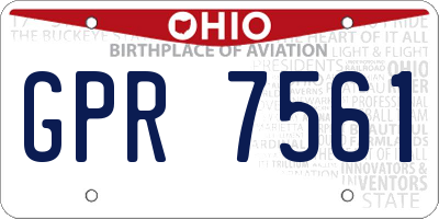 OH license plate GPR7561
