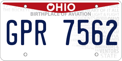OH license plate GPR7562