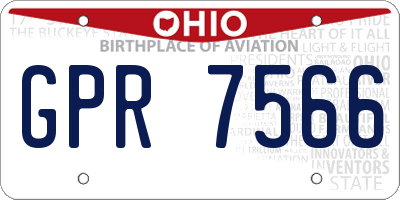 OH license plate GPR7566