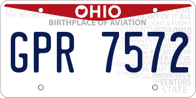 OH license plate GPR7572