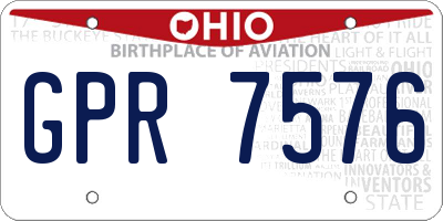 OH license plate GPR7576