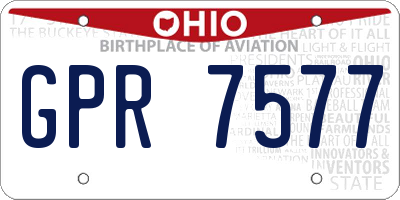 OH license plate GPR7577