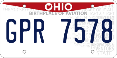 OH license plate GPR7578