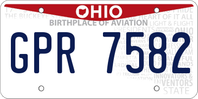 OH license plate GPR7582