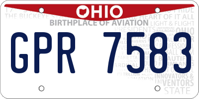 OH license plate GPR7583