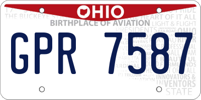 OH license plate GPR7587