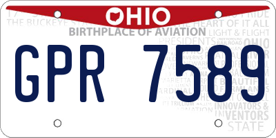 OH license plate GPR7589