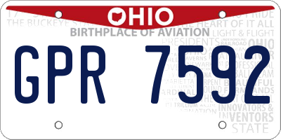 OH license plate GPR7592