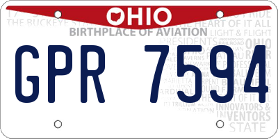 OH license plate GPR7594