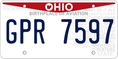 OH license plate GPR7597