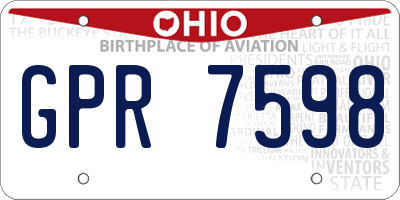 OH license plate GPR7598