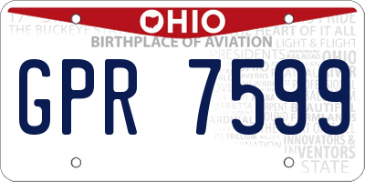 OH license plate GPR7599