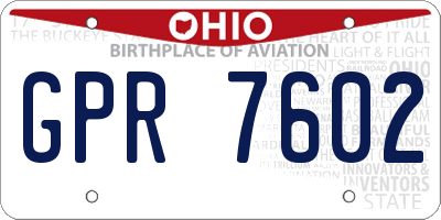 OH license plate GPR7602