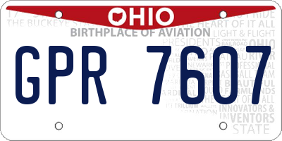 OH license plate GPR7607