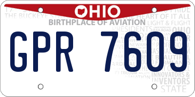 OH license plate GPR7609